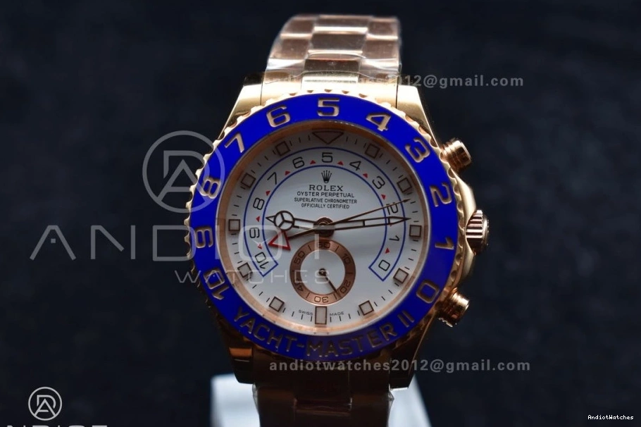 TopPick II on RG Edition GMF Bracelet 1:1 YachtMaster Blue RG A Best 1223 Ceramic 116685 1021